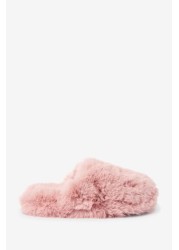 Recycled Faux Fur Mule Slippers