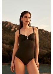 Mint Velvet Tummy Control Hardware Bandeau Swimsuit