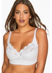 Yours Non Wired Cotton Lace Trim Bra