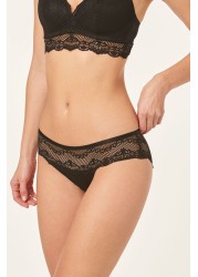 Microfibre And Lace Knickers Brazilian