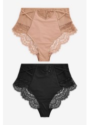 Tummy Control Lace Knickers 2 Pack