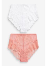 Lace Knickers 2 Pack High Rise