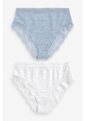 Lace Knickers 2 Pack High Rise