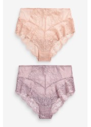 Lace Knickers 2 Pack High Rise