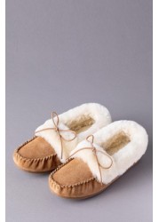 Lakeland Leather Ladies Sheepskin Moccasin Slippers