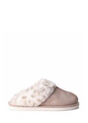 Linzi Felicity Faux Fur Leopard Trim Slipper Mule