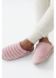 Padded Quilted Mule Slippers