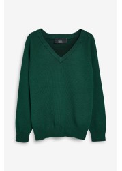 Knitted V-Neck School Jumper (3-18yrs)