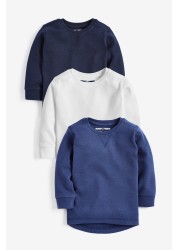 3 Pack Long Sleeve Textured T-Shirts (3mths-7yrs)