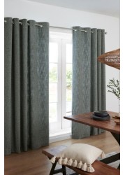 Fine Bouclé Eyelet Lined Curtains