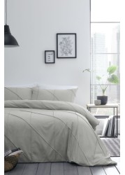 Serene Dart Pleated Duvet Cover And Pillowcase Set