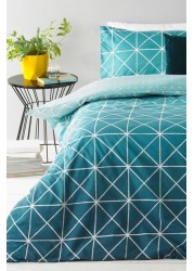 furn. Spectrum Geometric Line Reversible Duvet Cover and Pillowcase Set