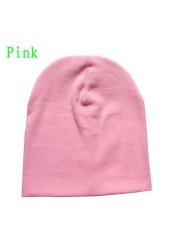 Baby Cotton Hip Hop Hat 6 Months 3 Years Old Baby Urban Dance Cap Solid Color Winter Warm Hat