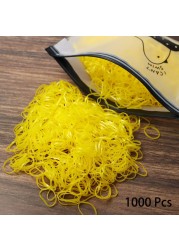 1000pcs Disposable Rubber Band Hairband For Kids Ponytail Hair Ties Colorful Elastic Hair Bands Baby Hair Accessories