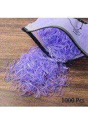 1000pcs Disposable Rubber Band Hairband For Kids Ponytail Hair Ties Colorful Elastic Hair Bands Baby Hair Accessories