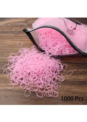 1000pcs Disposable Rubber Band Hairband For Kids Ponytail Hair Ties Colorful Elastic Hair Bands Baby Hair Accessories