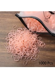 1000pcs Disposable Rubber Band Hairband For Kids Ponytail Hair Ties Colorful Elastic Hair Bands Baby Hair Accessories