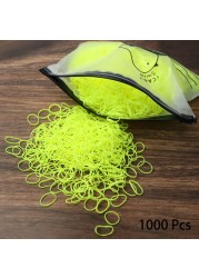 1000pcs Disposable Rubber Band Hairband For Kids Ponytail Hair Ties Colorful Elastic Hair Bands Baby Hair Accessories