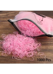 1000pcs Disposable Rubber Band Hairband For Kids Ponytail Hair Ties Colorful Elastic Hair Bands Baby Hair Accessories