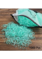 1000pcs Disposable Rubber Band Hairband For Kids Ponytail Hair Ties Colorful Elastic Hair Bands Baby Hair Accessories