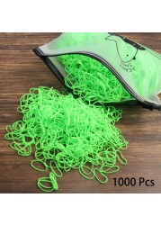 1000pcs Disposable Rubber Band Hairband For Kids Ponytail Hair Ties Colorful Elastic Hair Bands Baby Hair Accessories