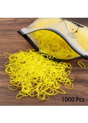 1000pcs Disposable Rubber Band Hairband For Kids Ponytail Hair Ties Colorful Elastic Hair Bands Baby Hair Accessories