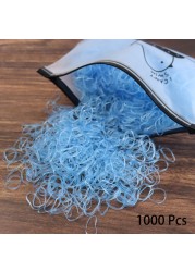 1000pcs Disposable Rubber Band Hairband For Kids Ponytail Hair Ties Colorful Elastic Hair Bands Baby Hair Accessories