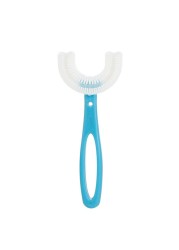 Kids Toothbrush U-Shape Infant Toothbrush With Silicone Handle Oral Care Cleaning Brush For Toddlers Ages 2-12 Drop Shipping