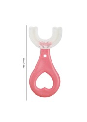 Kids U-Shape Toothbrush 360 Degree Soft Silicone Toothbrush Baby Infant Oral Care Cleaning Tool for Toddlers Children Ages 2-8