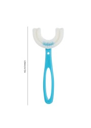 Kids U-Shape Toothbrush 360 Degree Soft Silicone Toothbrush Baby Infant Oral Care Cleaning Tool for Toddlers Children Ages 2-8