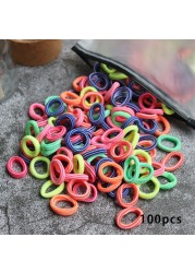 Toddler Hair Bands Baby Girl Children Headbands Colorful Elastic Hair Tie Nylon Scrunchie Hair Rope 50/100pcs Hair Accessories