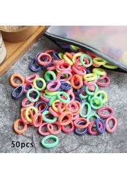 Toddler Hair Bands Baby Girl Children Headbands Colorful Elastic Hair Tie Nylon Scrunchie Hair Rope 50/100pcs Hair Accessories