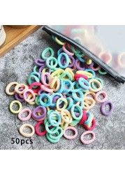 Toddler Hair Bands Baby Girl Children Headbands Colorful Elastic Hair Tie Nylon Scrunchie Hair Rope 50/100pcs Hair Accessories