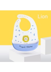 Baby Bib Silicone Water Resistant Saliva Dripping Bibs Banana Cartoon Newborn Feeding Soft Edible Baby Aprons Adjustable Burping Scarf