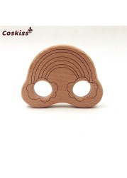 Lovely Cartoon Wood Teether 10pcs Pure Natural Animal Shaped Baby Teething Nursing Wood Teether Baby Girl DIY Pendant Toys