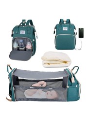 2022 Baby Diaper Changing Bags Changing Station Baby Bed Portable Travel Bed Folding Crib Shade Cloth Changing Pad Waterproof