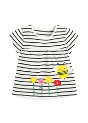 Little maven 2022 summer baby girls T-shirt cotton soft and comfortable lovely tops baby boy children casual clothes