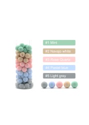 luvka 9mm 100pcs Silicone Teething Beads Baby Teether Nursing Pendant Pacifier Clip Oral Care BPA Free Food Grade Colorful