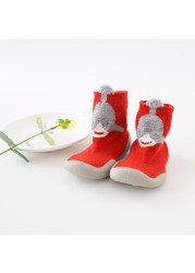 Unisex Baby Shoes First Shoes Baby Walkers Toddler First Walker Baby Girl Kids Soft Rubber Sole Baby Shoes Knit Socks Anti-slip