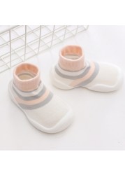 Unisex Baby Shoes First Shoes Baby Walkers Toddler First Walker Baby Girl Kids Soft Rubber Sole Baby Shoes Knit Socks Anti-slip