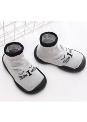 Unisex Baby Shoes First Shoes Baby Walkers Toddler First Walker Baby Girl Kids Soft Rubber Sole Baby Shoes Knit Socks Anti-slip