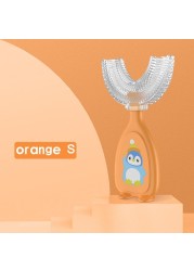 Liquid Silicone U-Shape Manual Oral Care Kids Toothbrush Cartoon Pattern Baby Teeth Cleaning Tool Children Toothbrush