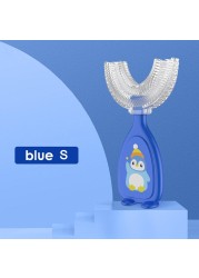 Liquid Silicone U-Shape Manual Oral Care Kids Toothbrush Cartoon Pattern Baby Teeth Cleaning Tool Children Toothbrush