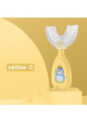 Liquid Silicone U-Shape Manual Oral Care Kids Toothbrush Cartoon Pattern Baby Teeth Cleaning Tool Children Toothbrush