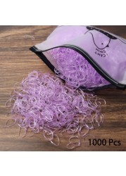 1000pcs Elastic Hair Bands Ponytail Hairband Colorful Rubber Band Scrunchies Disposable Baby Hair Accessories Cute Hair Ties