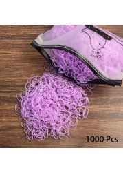 1000pcs Elastic Hair Bands Ponytail Hairband Colorful Rubber Band Scrunchies Disposable Baby Hair Accessories Cute Hair Ties