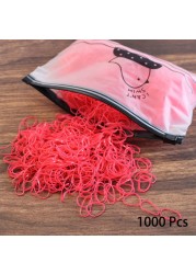 1000pcs Elastic Hair Bands Ponytail Hairband Colorful Rubber Band Scrunchies Disposable Baby Hair Accessories Cute Hair Ties