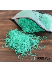 1000pcs Elastic Hair Bands Ponytail Hairband Colorful Rubber Band Scrunchies Disposable Baby Hair Accessories Cute Hair Ties