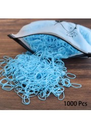 1000pcs Elastic Hair Bands Ponytail Hairband Colorful Rubber Band Scrunchies Disposable Baby Hair Accessories Cute Hair Ties