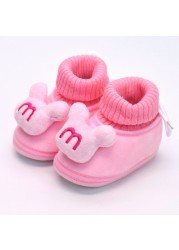 2022 New Winter Baby Shoes Infant Cotton Shoes Warm Shoes Plush Thick Medium High Tube Sock Baby Toddler Shoes Soft Shoes